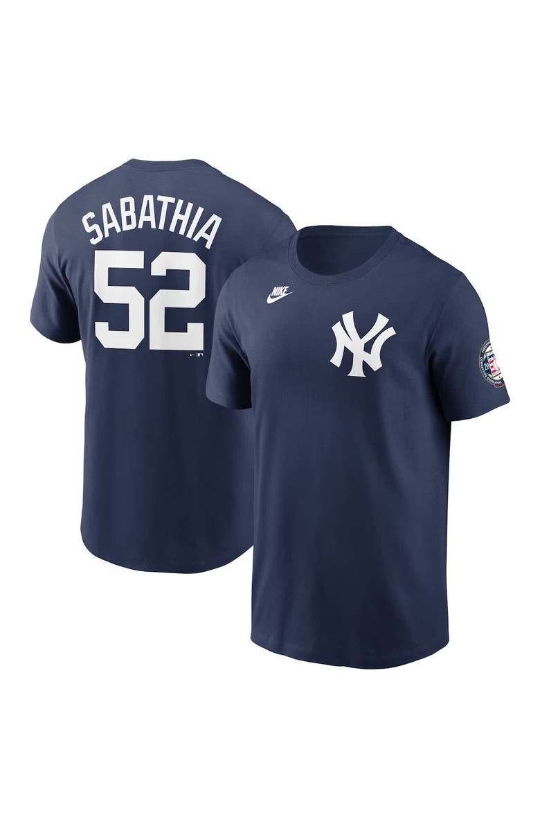 Nike Men's Nike CC Sabathia Navy New York Yankees 2025 Baseball Hall of Fame Retired Name & Number T-Shirt, Alternate, color, Navy
