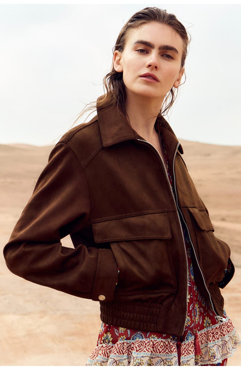 H&M Coated jacket, Alternate, color, Brown