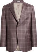 Peter Millar Hartford Classic Fit Russet Check Wool Twill Sport Coat