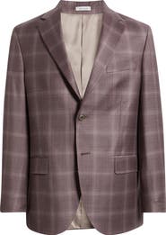Peter Millar Hartford Classic Fit Russet Check Wool Twill Sport Coat