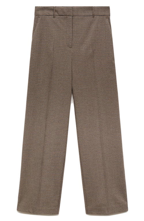 Mango Carlosw Straight Leg Pants In Brown/blue