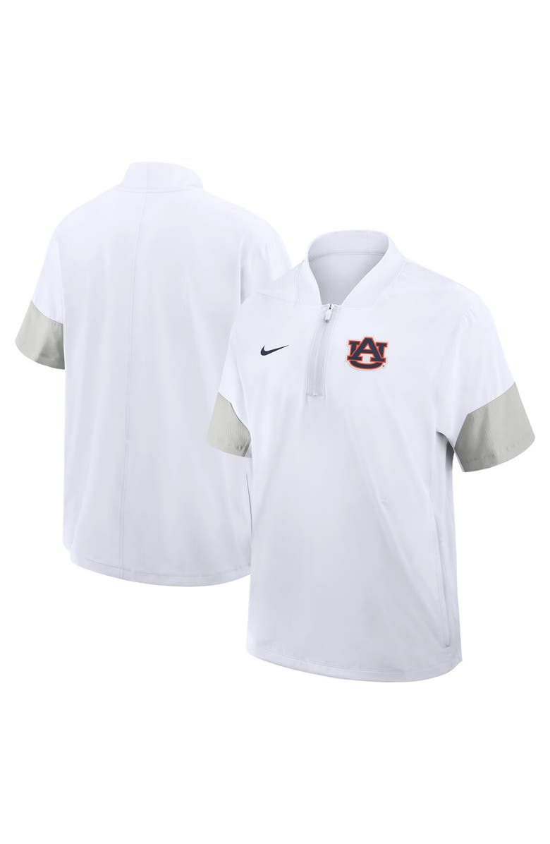 Nike Men's Nike White Auburn Tigers 2025 Sideline Coaches Lightweight Short Sleeve Jacket, Main, color, White
