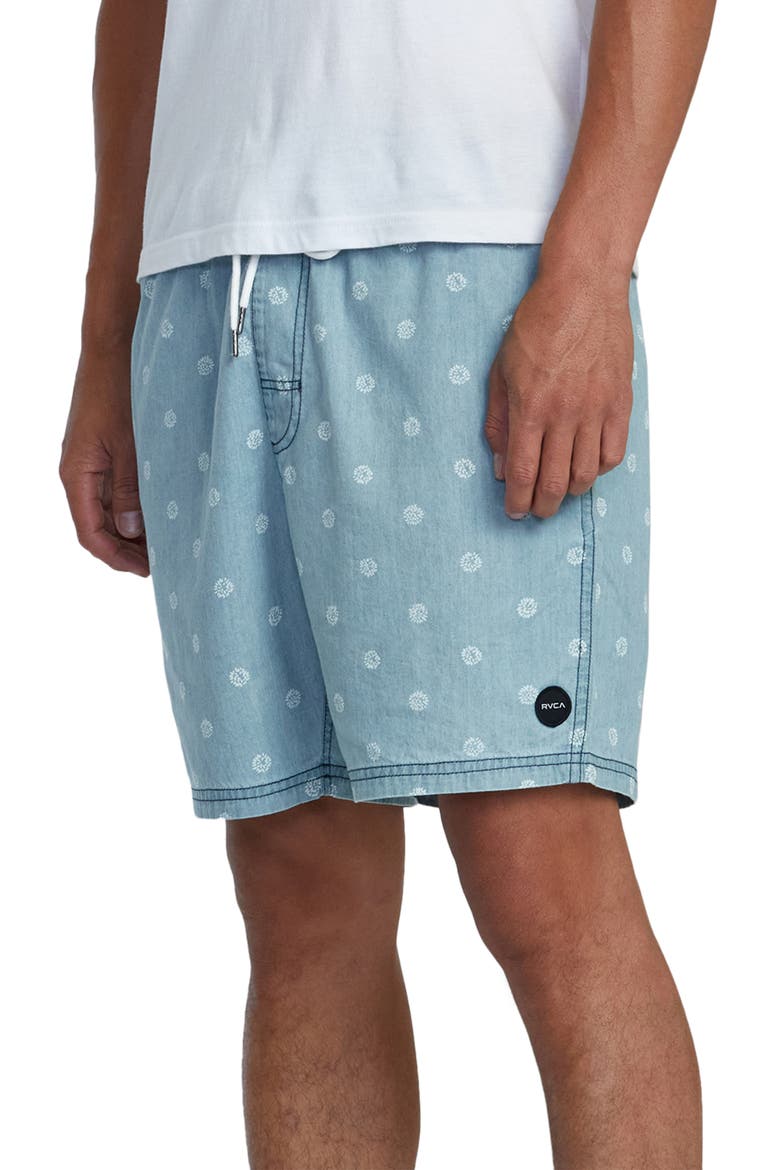 Escape Cotton Chambray Drawstring Shorts, Alternate, color, WASHED INDIGO