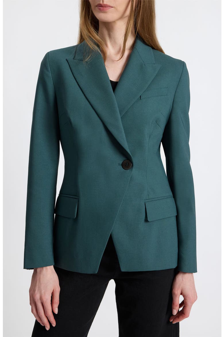 Malli Single Button Wool Stretch Jacket, Main, color, Steel Teal