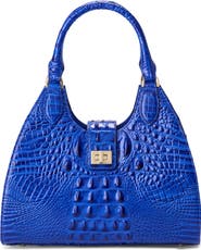 Brahmin Adrian Croc Embossed Leather Shoulder Bag