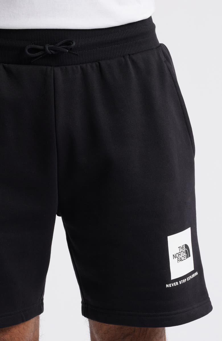 The North Face Box NSE Regular Fit French Terry Drawstring Shorts, Alternate, color, Tnf Black/ Tnf White