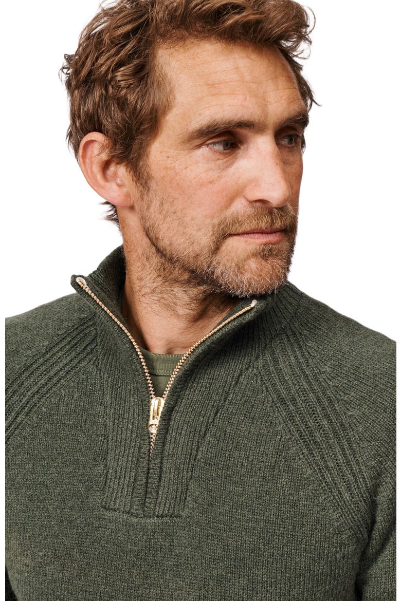 Pelham Zip Neck Sweater, Alternate, color, Dark Green