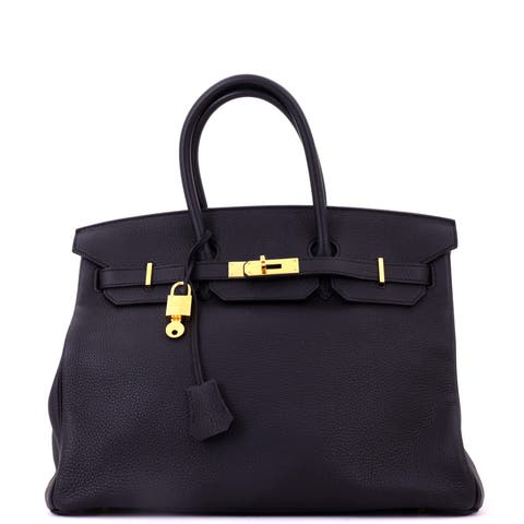 Birkin Handbag Black Togo with Gold Hardware 35