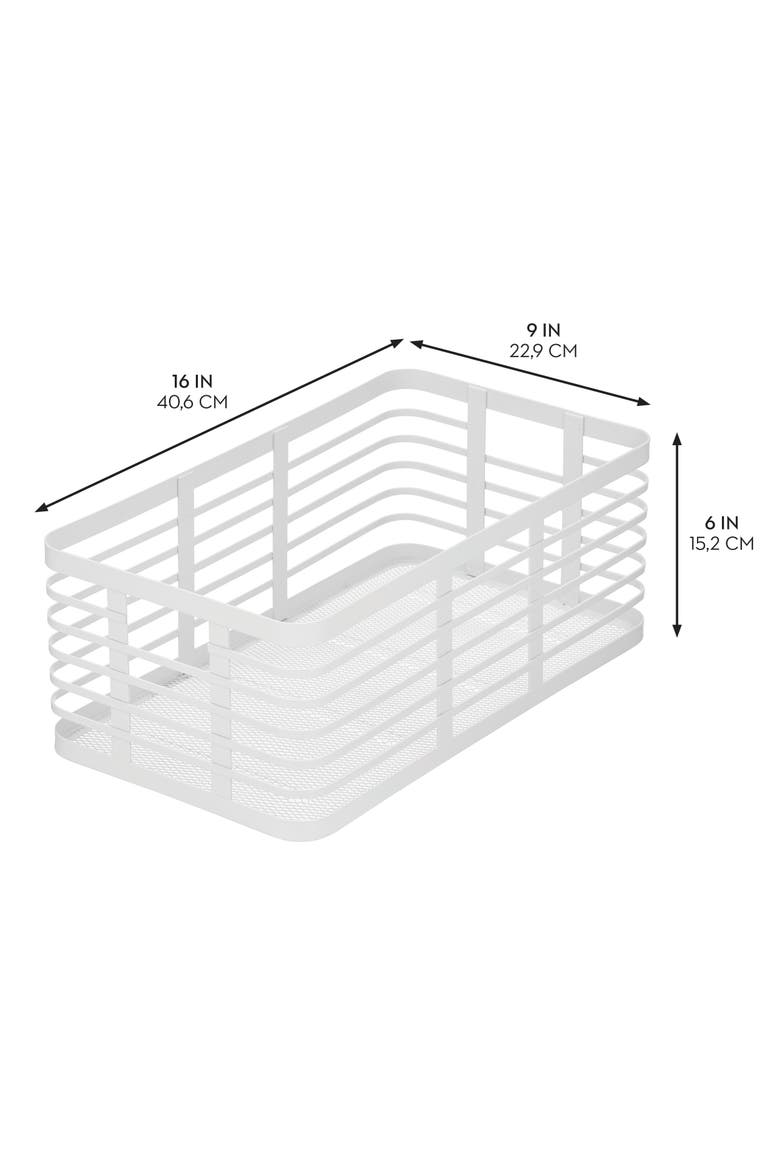 Metal Pantry Basket with Handles - Set of 2 - Matte White, Alternate, color, Matte White