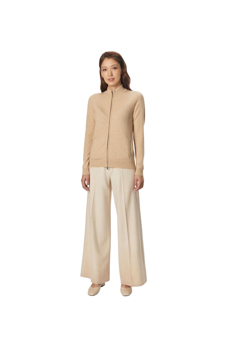 Gobi Cashmere Essential Cashmere Full-Zip Cardigan, Main, color, Beige