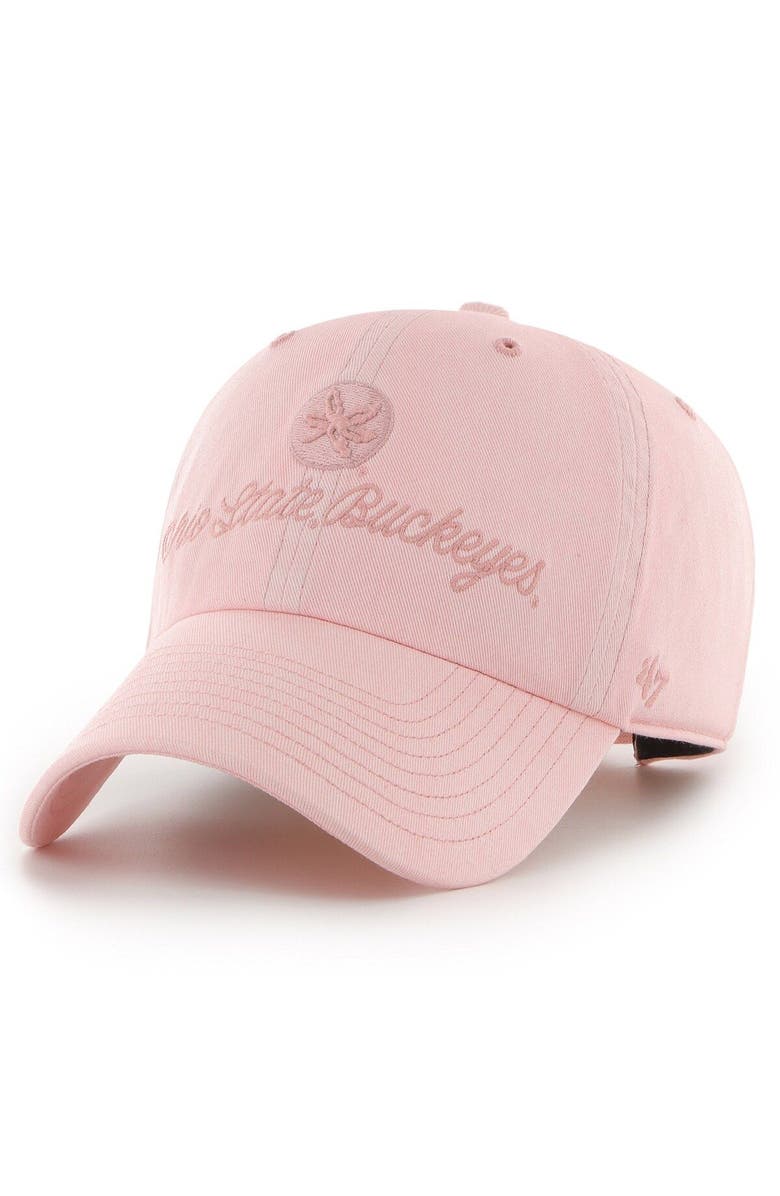 '47 Women's '47 Pink Ohio State Buckeyes Haze Clean Up Adjustable Hat, Main, color,