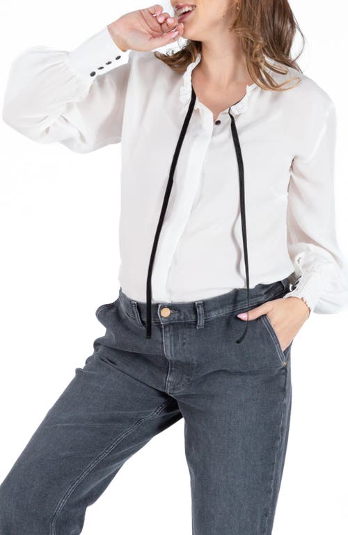 Cache Coeur Scarlett Pregnancy And Nursing Blouse In White