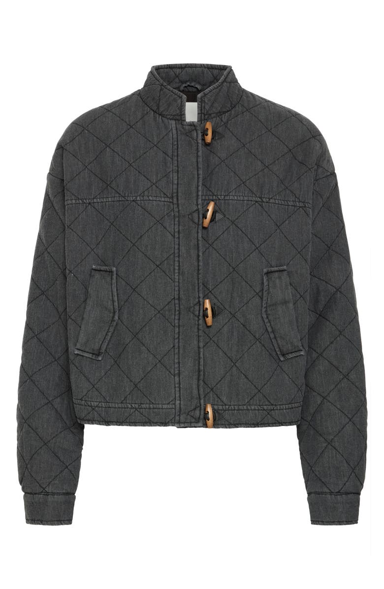 ICHI Quilted Jacket, Alternate, color, Denim Grey