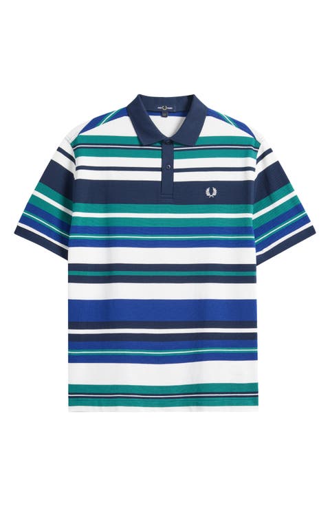 Relaxed Stripe Cotton Piqué Polo