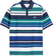 Fred Perry Relaxed Stripe Cotton Piqué Polo
