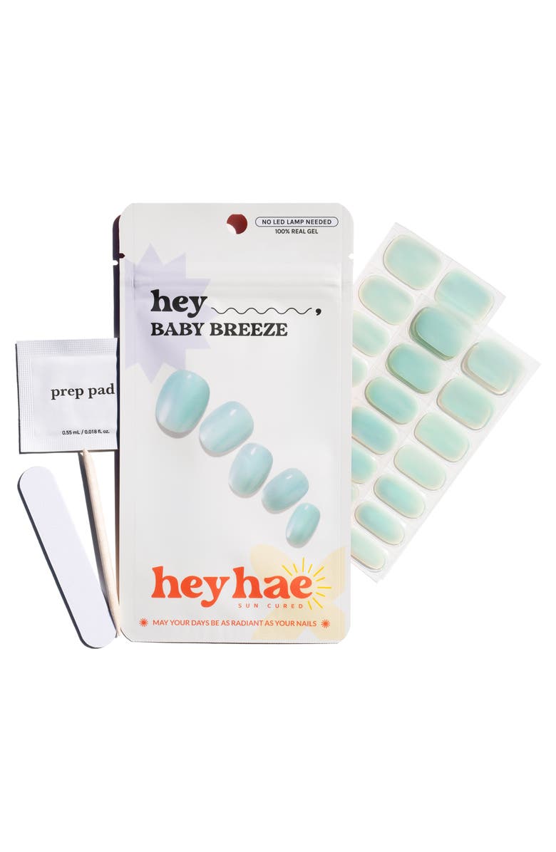 heyhae Hey, Baby Breeze Sun-Cured Gel Nail Strips, Main, color, Blue/Blue