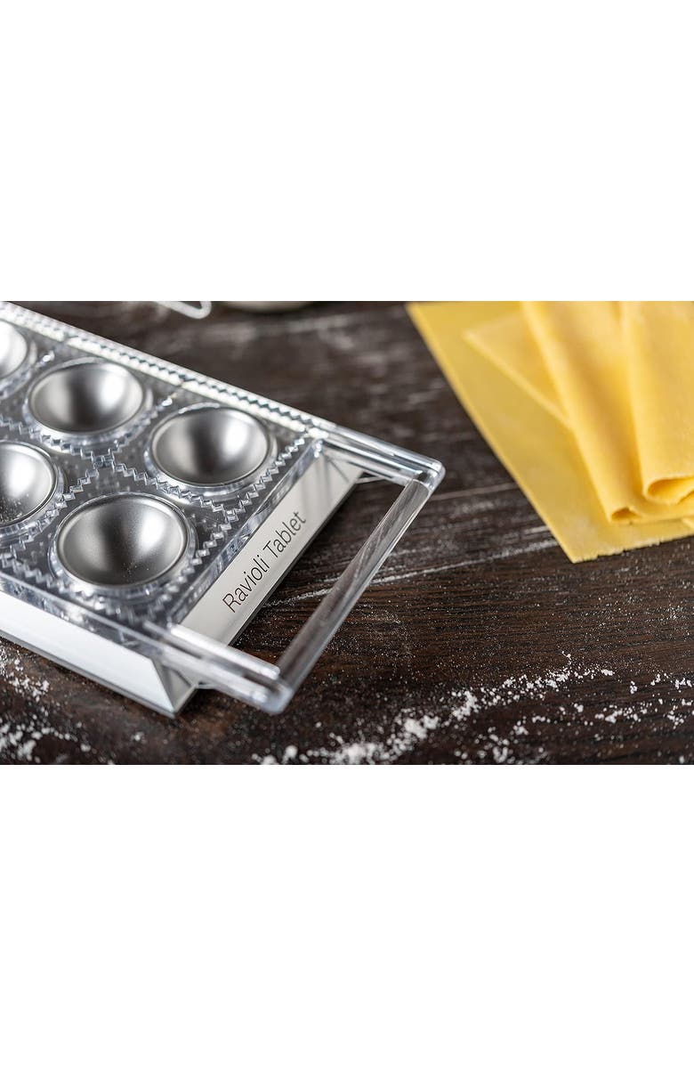 Marcato Atlas Tablet Pasta Maker, Made in Italy, Makes 10 Raviolis, Alternate, color, Silver