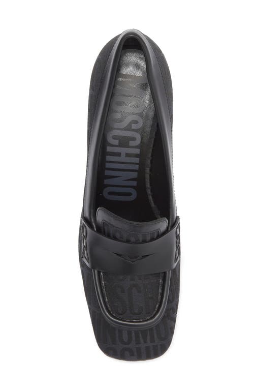 Moschino Logo Jacquard Loafer Pump In Black