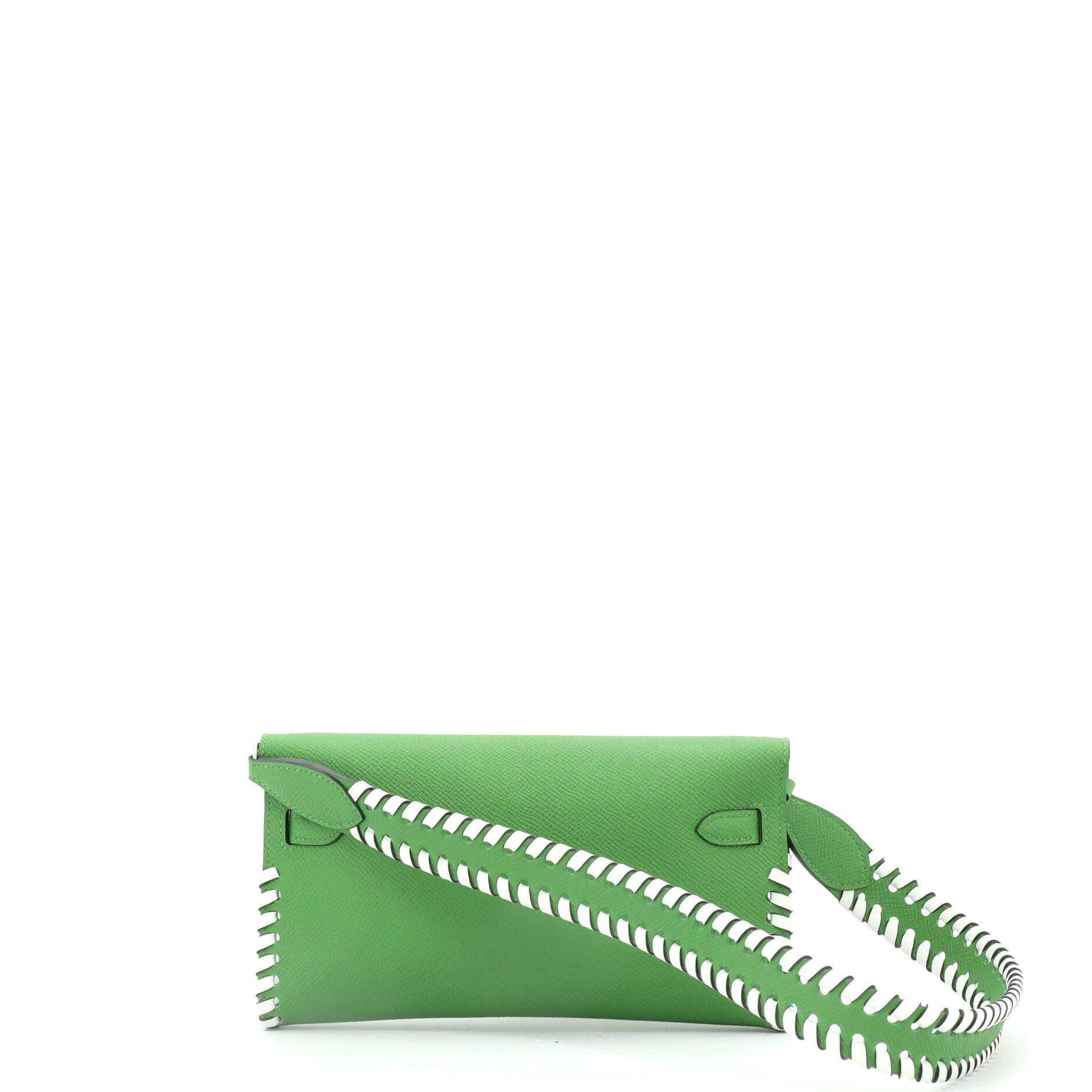 Pre-Owned Hermes Kelly To Go Wallet Tressage Epsom, Alternate, color, Vert Yucca