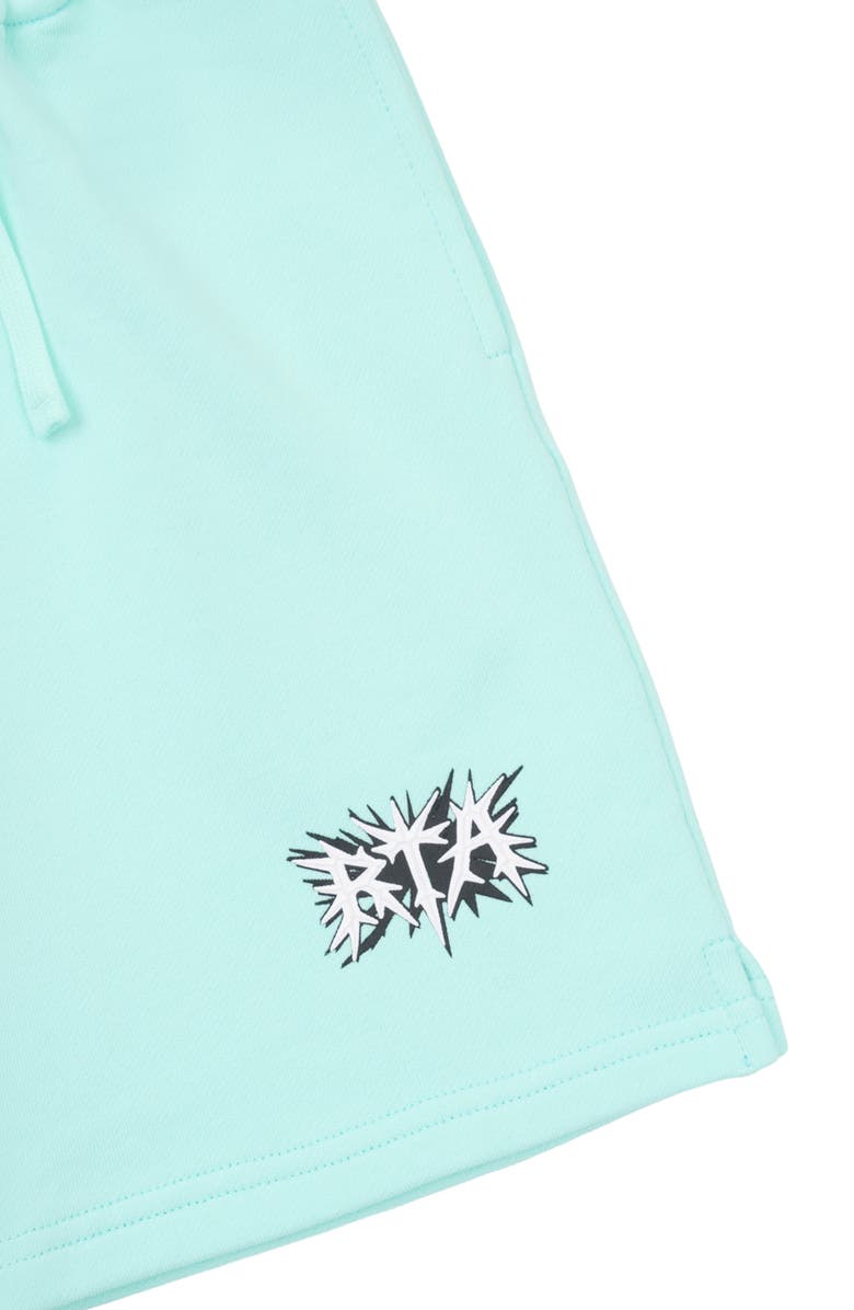 RtA Kids' Conner Cotton Sweat Shorts, Alternate, color, Turquoise Spike Rta