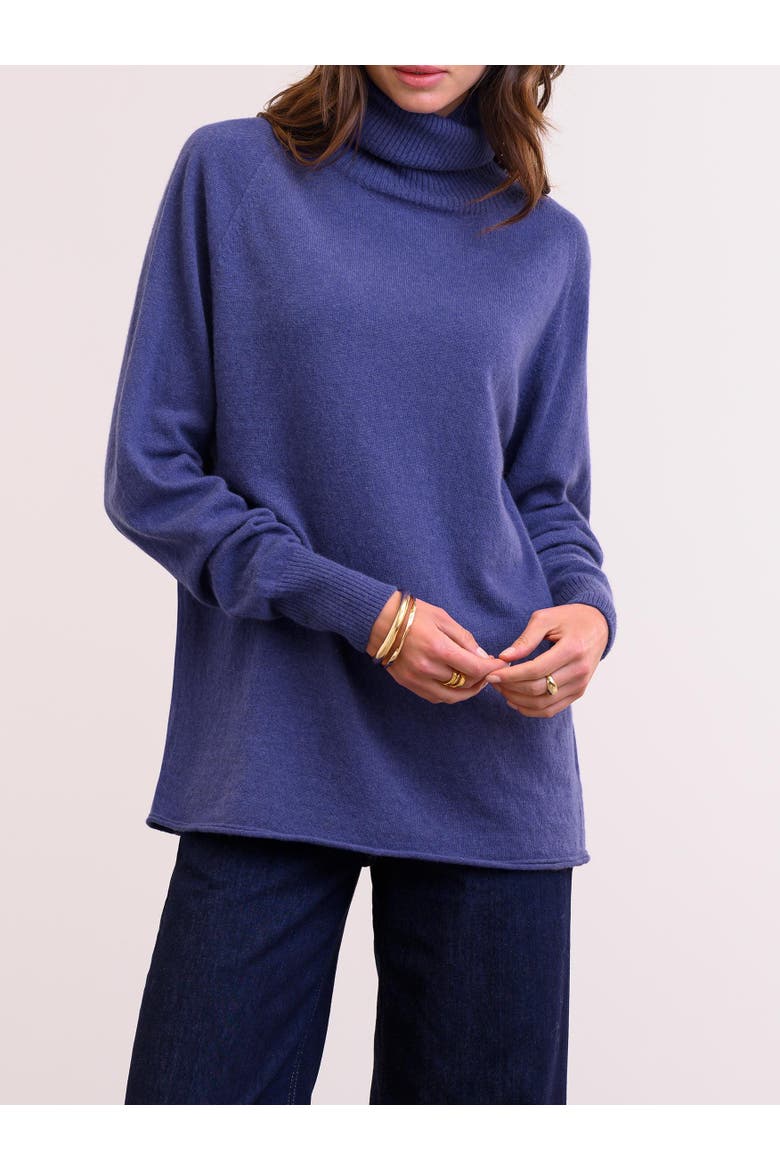 Geelong Wool Slouch Turtleneck Sweater, Alternate, color, INDIGO