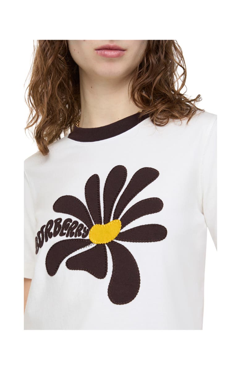 Burberry Daisy Cotton T-shirt, Alternate, color, Chalk White