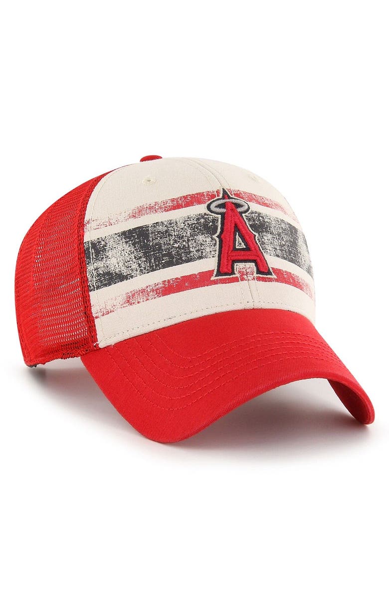 '47 Men's '47 Cream/Red Los Angeles Angels Breakout MVP Trucker Adjustable Hat, Alternate, color, Cream