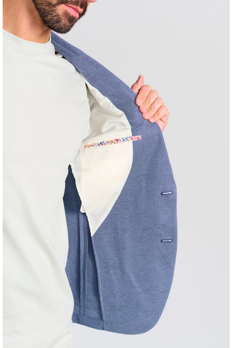 Slim Knit Blazer, Alternate, color, BLUE