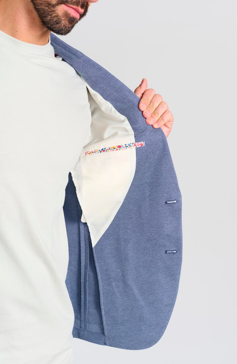 SAVILE ROW CO Slim Knit Blazer, Alternate, color, Blue