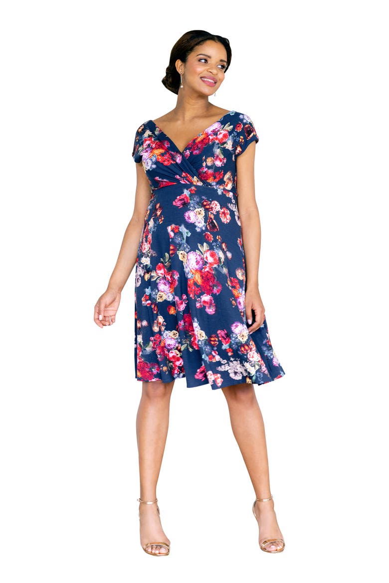 Alessandra Maternity Dress, Main, color, MIDNIGHT GARDEN