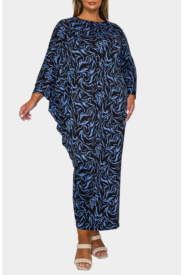 Jessica Asymmetric Long Sleeve Maxi Dress, Main, color, BLACK PERI