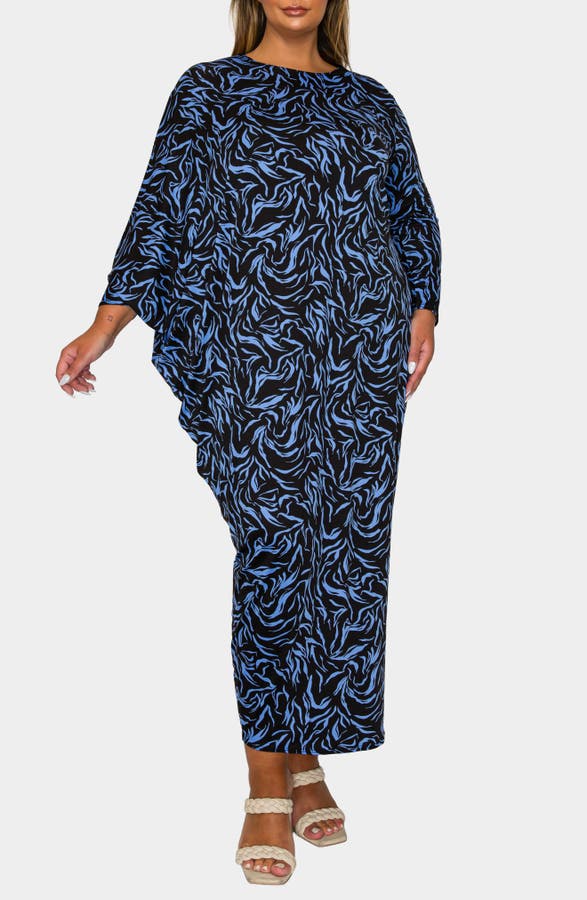 Jessica Asymmetric Long Sleeve Maxi Dress
