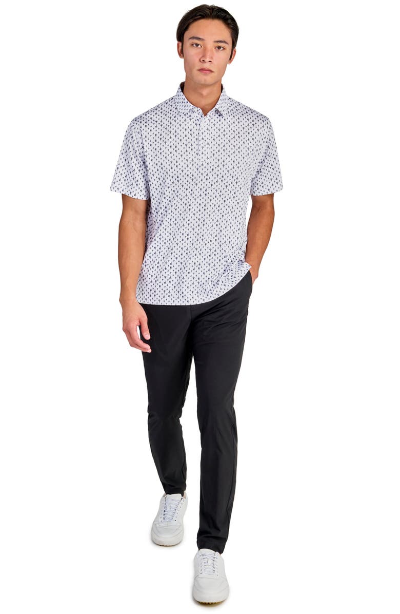 CONSTRUCT Regular Fit Golf Ball Print Recycled Performance Golf Polo, Alternate, color, White/Black