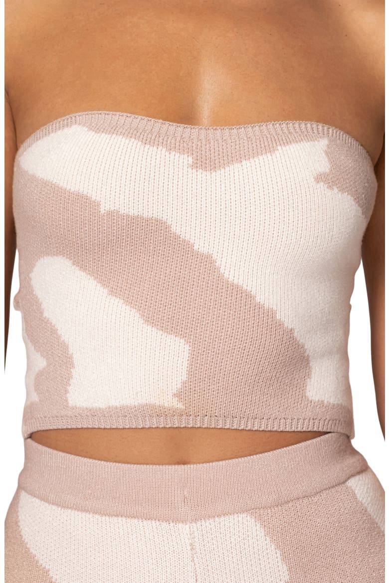 Tropic Oasis Strapless Knit Top, Alternate, color, BEIGE