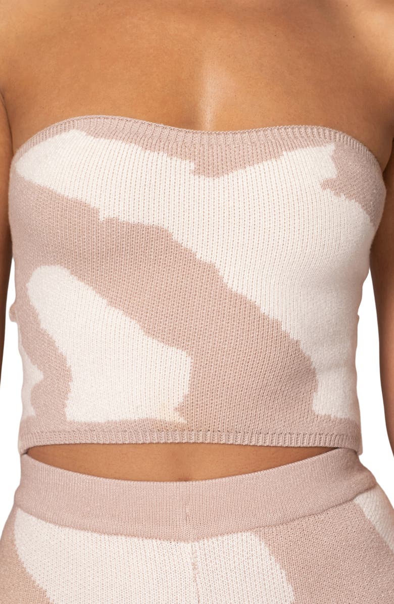 JLUXLABEL Tropic Oasis Strapless Knit Top, Alternate, color, Beige