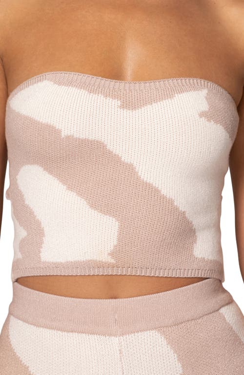 Jluxlabel Tropic Oasis Strapless Knit Top In Beige