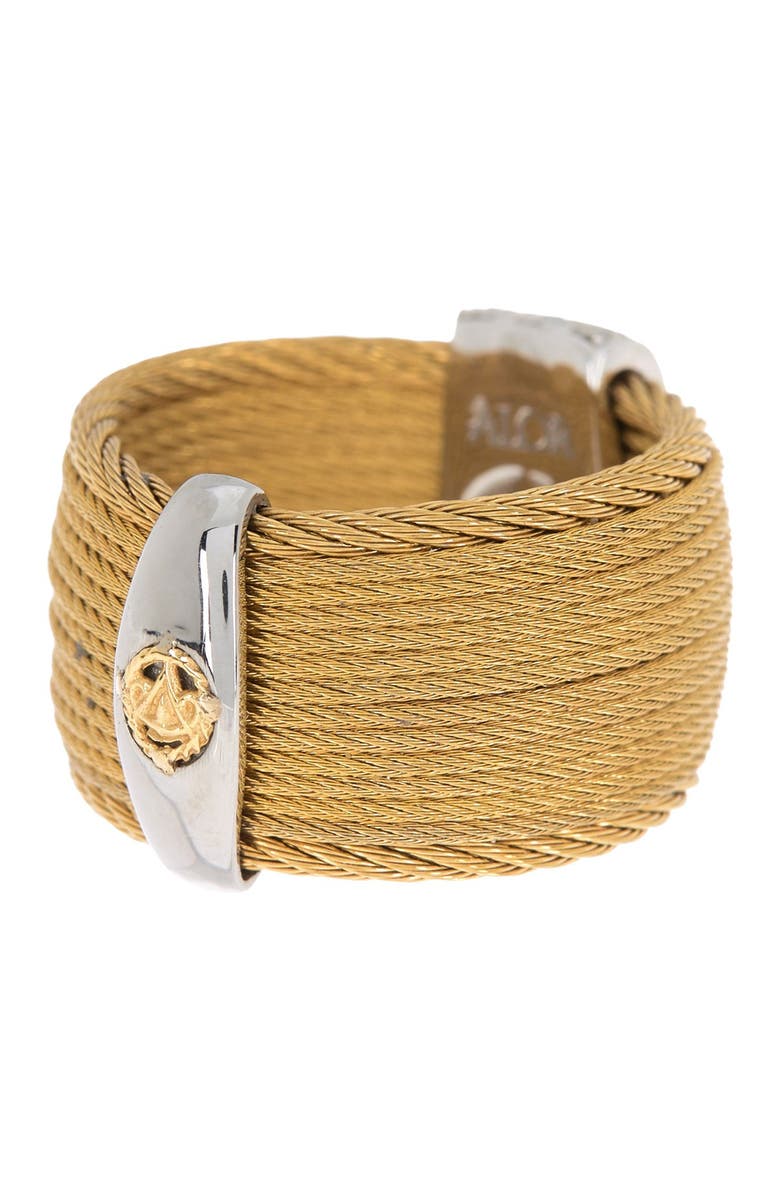 ALOR® 18K Yellow Gold Diamond Row Cable Ring - 0.30ctw - Size 7 ...