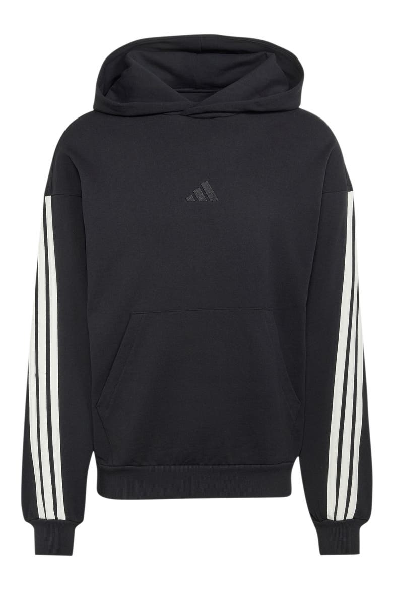 Kit 3-Stripes French Terry Hoodie, Alternate, color, BLACK/ OFF WHITE