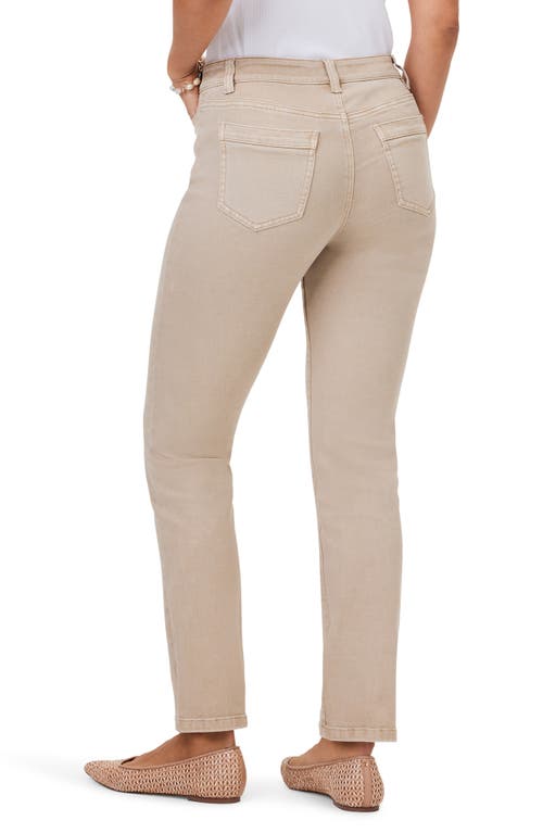 Nic + Zoe Mid Rise Straight Pocket Jeans In Beige In Brown