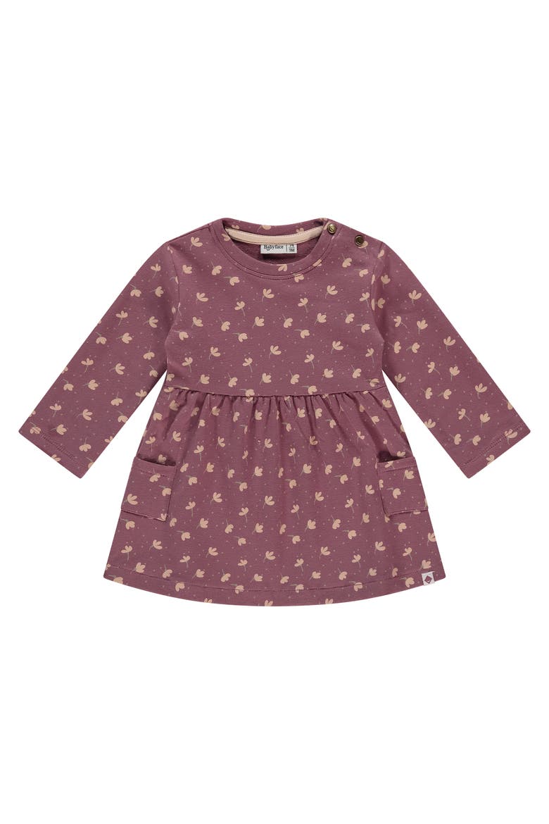 Allover Floral Dress, Main, color, Burgundy