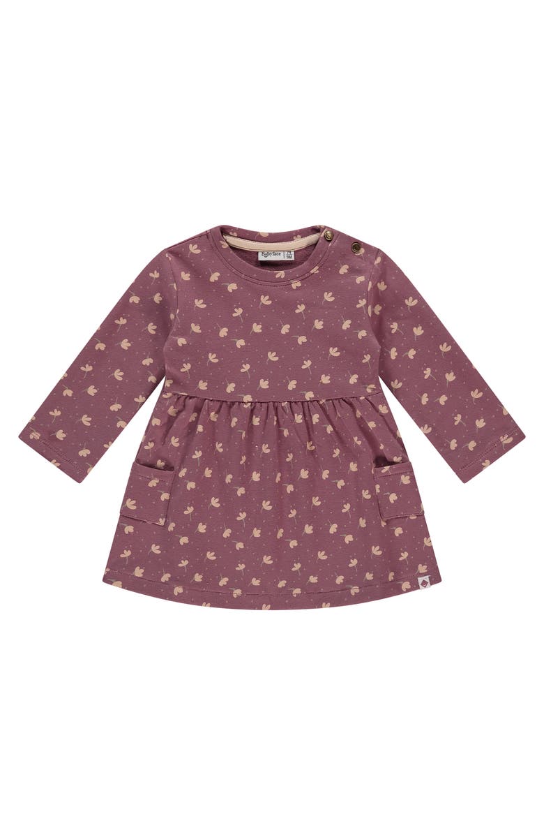 BABYFACE Allover Floral Dress, Main, color, Burgundy