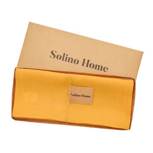 Solino Home Linen Table Runner In Orange