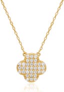 SUZY LEVIAN Cubic Zirconia Pavé Clover Pendant Necklace