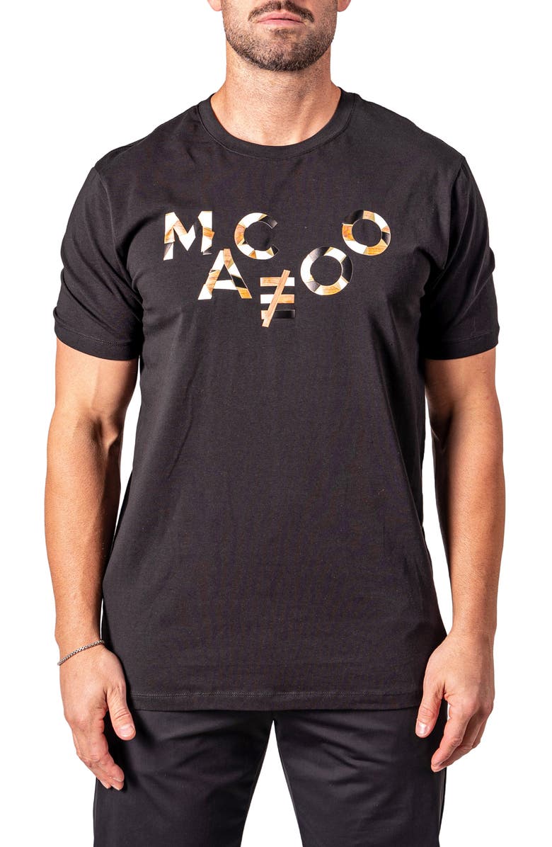 Maceoo Logo Appliqué Graphic T-Shirt, Main, color, Black