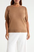 AK ANNE KLEIN Short Puff Sleeve Sweater