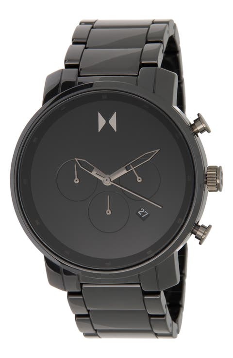 Chrono Ceramic Bracelet Watch, 45mm