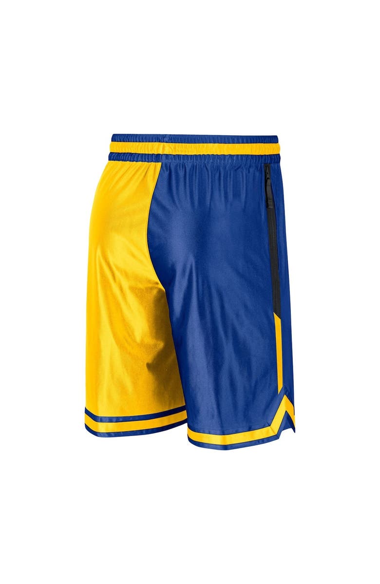 Nike Men's Nike Gold/Royal Golden State Warriors Courtside Versus Force Split DNA Performance Shorts, Alternate, color, Gold