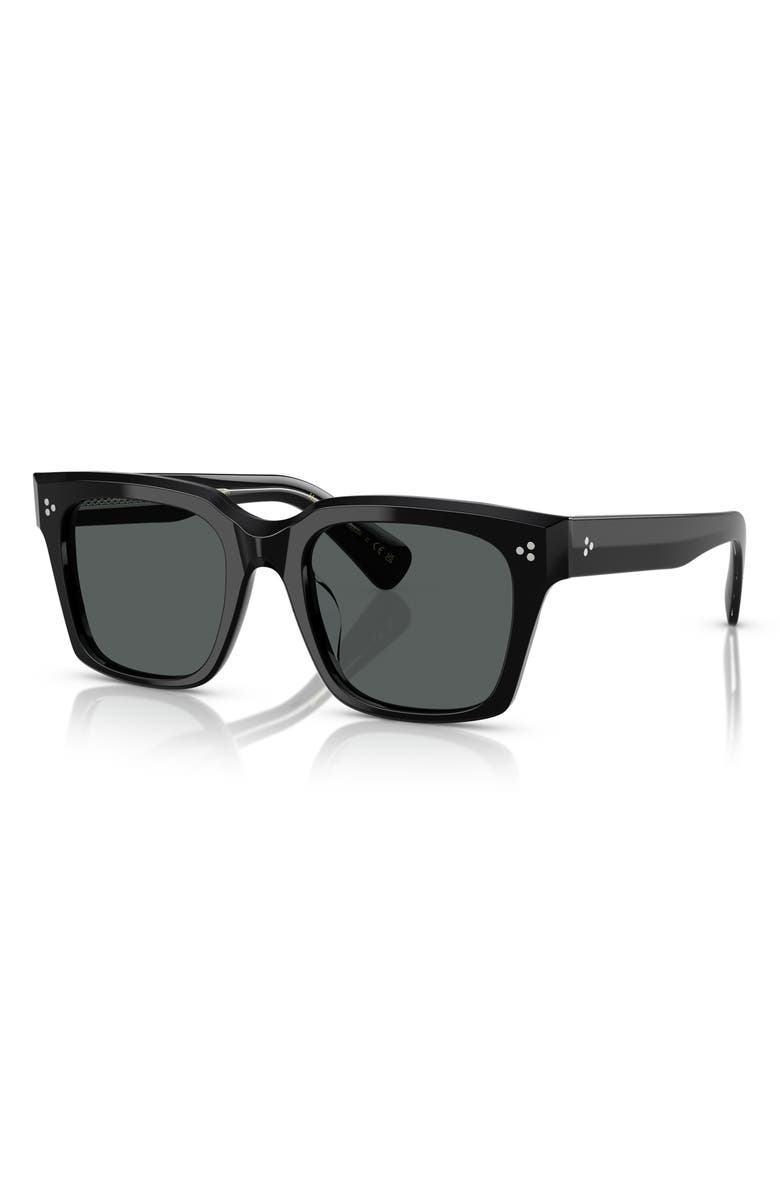 Oliver Peoples 52mm Polarized Pillow Sunglasses, Alternate, color, Black
