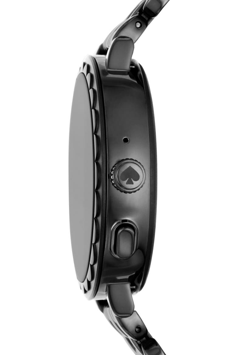 raven scallop smart bracelet watch, 41mm, Alternate, color, BLACK