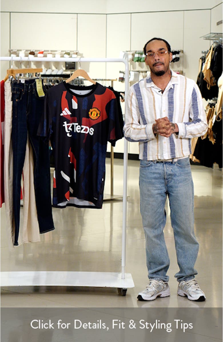 Men's adidas Black Manchester United 2024/25 Pre-Match Top, sales video thumbnail